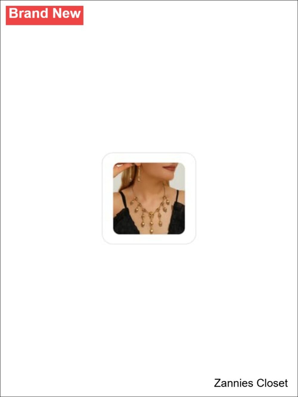 👻 Gothic Skull Necklace & Earrings Set Aluminum Halloween Jewelry